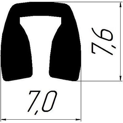 Уплотнитель ПВХ вставной черный SENATOR тип U BY (1рул.=100пог.м. ), 7,0х7,6 мм AKS - фото 2