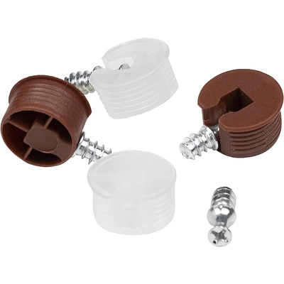 Полкодержатель d20 со штоком-евровинтом 6*10 коричневый (уп/100 шт), AKS - фото 3