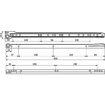 Направляющая роликовая L-450 0,8мм GRIDLI белая - фото 2