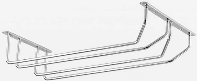 Держатель подвесной для бокалов двухрядный 340*65*205, хром AKS - фото 1