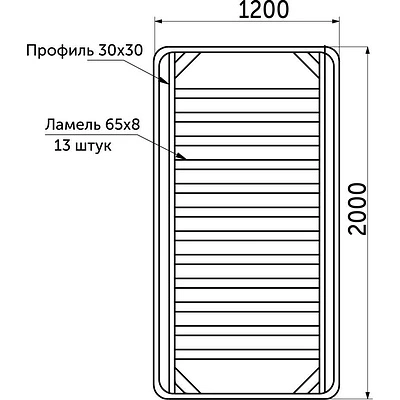 Основание под матрас 1200x2000мм ЭКОНОМ неразборное BY (без опор) - фото 2