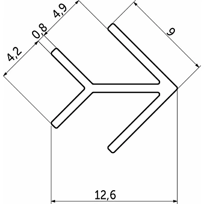 Планка угловая 4 ёлочка матовая (L=0.6) РФ - фото 2