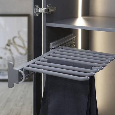 Выдвижная вешалка для брюк BRUNO крепл.бок./левое 366*470*118, графит PRIME by AKS - фото 3