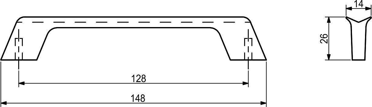 Ручка меб. скоба мет. TECHNO line 128 графит, AKS - фото 2