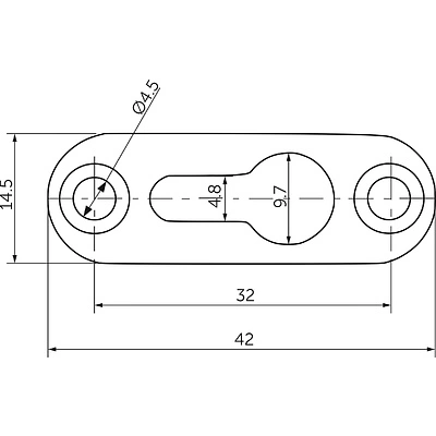 Пластинка зацепная 42*14*2 ВА белый цинк, AKS - фото 2