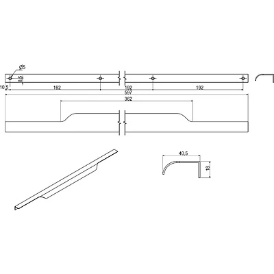 Ручка меб. накладная алюм. LINEA 576/597 матовое коралловое золото AKS - фото 2
