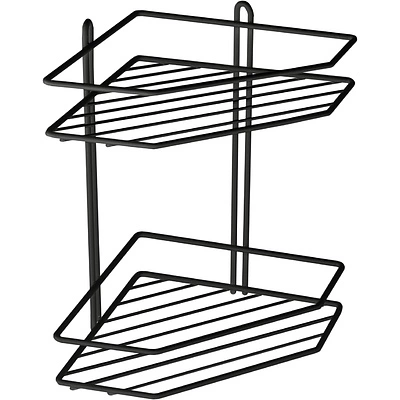 Полка подвесная угловая 2-ярусная 202*202*282, черный РФ - фото 1