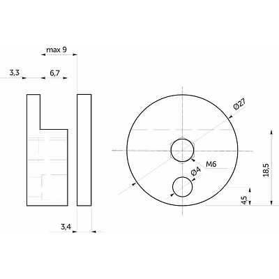 Крепление зеркала мет. MC-J60A D27 хром (1 упак. = 4 шт.) AKS - фото 2