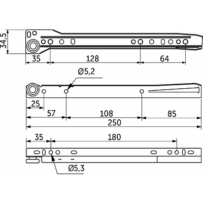 Направляющая роликовая L-250 0,8мм GRIDLI белая - фото 2