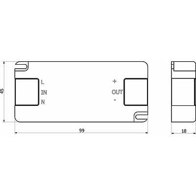 Блок питания UltraSlim 15W/12V, тонкий, AKS - фото 2