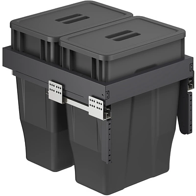 Выдвижные мусорные контейнеры 450 GEO X h600 (2*30LT), графит AKS - фото 1