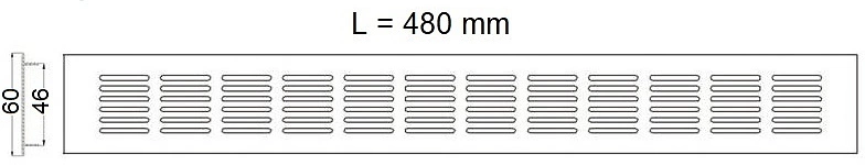 Решетка вентиляционная 480х60мм темно-коричневая алюминий AKS - фото 2