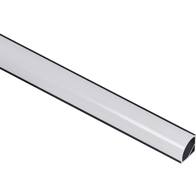 Профиль алюминиевый угловой ORION-1616C с экраном, круглый экран, цвет черный, 2м, AKS - фото 3