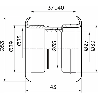 Пропуск вентиляционный D53 белый пластик РП - фото 2