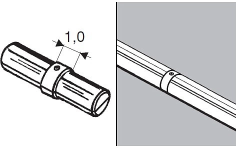 Соединитель 2-х труб d25 (5045) с кольцом внутренний торцевой, вакуумное хромирование AKS - фото 2