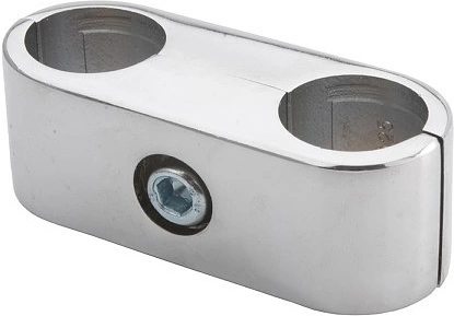 Соединитель 2-х труб d25 (503А) простой параллельный, хром AKS - фото 1