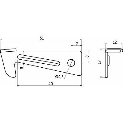 Замок фиксации столешницы AKS крючок - фото 2