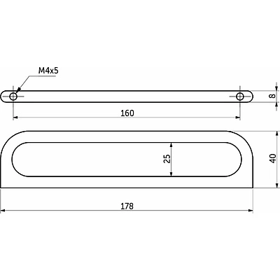 Ручка меб. скоба мет. OLYMPIA 160 графит, AKS - фото 2