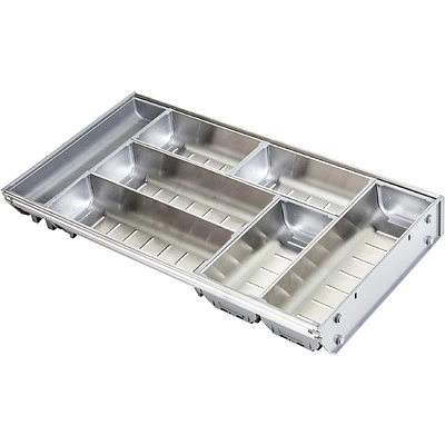 Вкладыш 30/400 шуфлядный металлический Organizer нержавеющая сталь (373*280*65) AKS - фото 4
