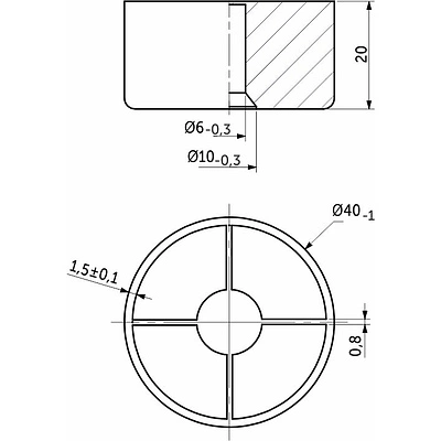 Опора меб. пласт. d40 h20 чёрный РП - фото 2