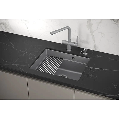 Мойка кварц, прямоугольная, KS-5501U, 550*450мм, алюминиум, под столешницу, Granula - фото 4