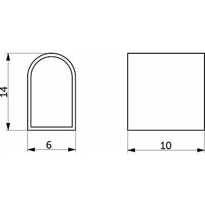 Заглушка для гибкого неона 6*12мм, торцевая, AKS - фото 3