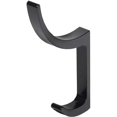 Крючок меб. двухрожковый мет. AK026 черный РФ - фото 1