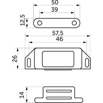 Защелка магнитная мебельная большая AKS белая - фото 2
