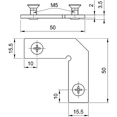 Соединитель угловой к профилю Z-1 в компл. с винтами (K-1) - фото 2