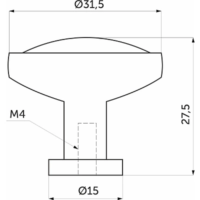 Ручка меб. кнопка мет. OREO черный матовый+белый, AKS - фото 2