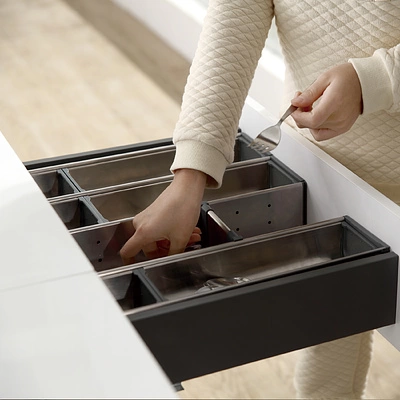 Вкладыш 30/450 шуфлядный металлический Organizer нержавеющая сталь (423*280*65) AKS - фото 3