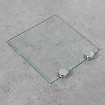 Полкодержатель для стекла мет. АК045 хром (1 упак. = 4 шт.) AKS - фото 3