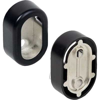 Держатель (розетка) трубы овальной 30*15, черный матовый AKS - фото 1