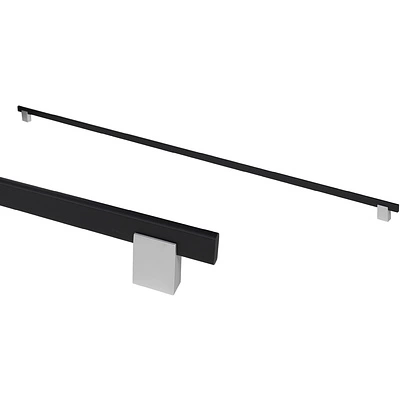 Ручка меб. скоба алюм. MOONLIGHT 944/1000 черный матовый+матовый хром, AKS - фото 1