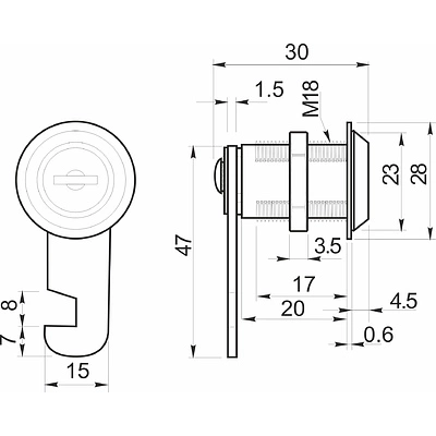 Замок для распашной двери механический 103-20, черный, AKS - фото 2