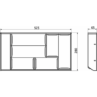 Вкладыш 30/400 шуфлядный металлический Organizer нержавеющая сталь (373*280*65) AKS - фото 8