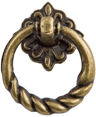 Ручка меб. кнопка мет. K130-G4 старое золото, AKS - фото 1