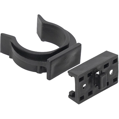 Крепление опоры кухонной пласт. (клипса под пластиковый цоколь), черный РБ - фото 1