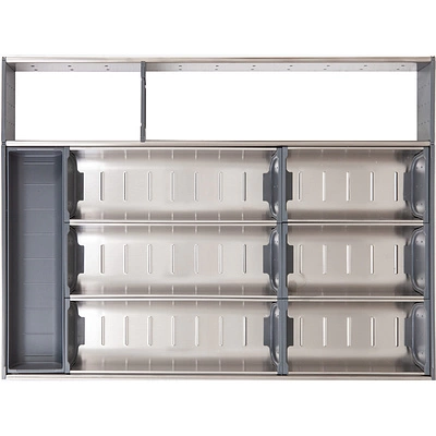 Вкладыш 40/550 шуфлядный металлический Organizer нержавеющая сталь (523*380*65) AKS - фото 1