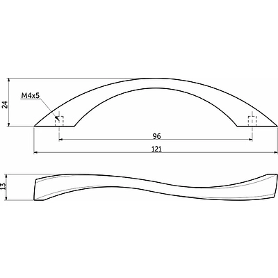 Ручка меб. скоба мет. FLEXO 96, матовый хром, AKS - фото 2