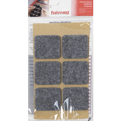 Подкладка самоприлипающая фетровая 40х40мм (1лист-6шт) серая Folmag - фото 1
