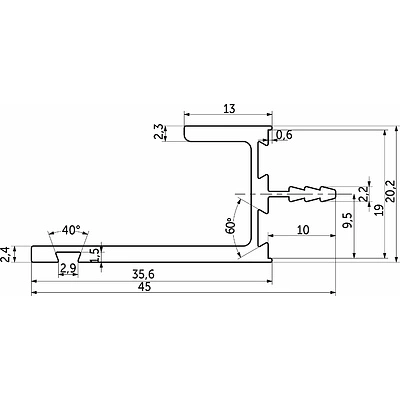 Ручка-профиль алюм. врезная L-образная, 4м, анодированный черный AKS - фото 2