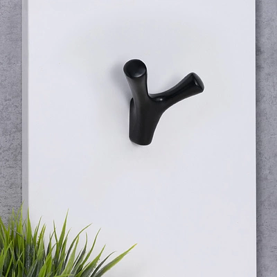 Крючок меб. двухрожковый мет. OMEGA черный матовый AKS - фото 8