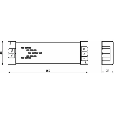 Блок питания Indoor 60W/24V, серия 6, медленный запуск, с диммированием, быстрозажимные клеммы, AKS - фото 2