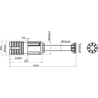 Шток эксцентрика распорный 8*34 (уп/10шт) AKS - фото 2