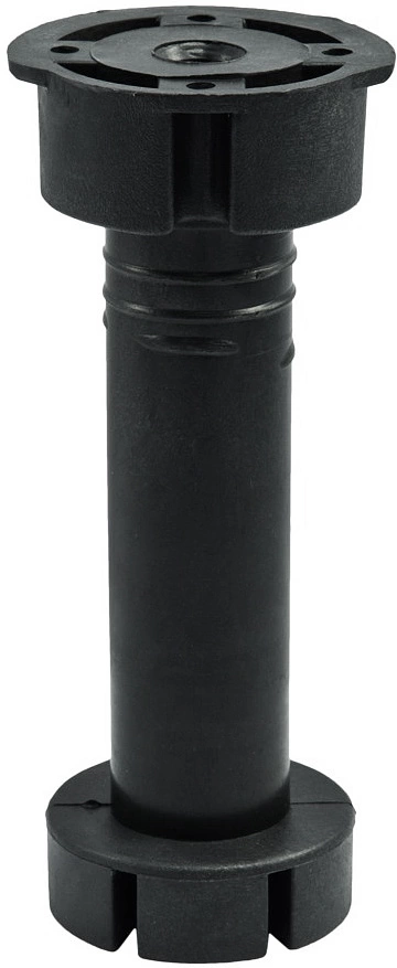 Опора кухонная пласт. h150 трехсоставная с обрезанным верхом, черный LEBA - фото 1