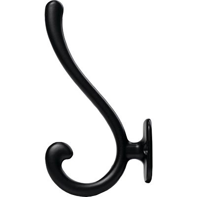 Крючок меб. двухрожковый мет. AКKORD черный матовый AKS - фото 1