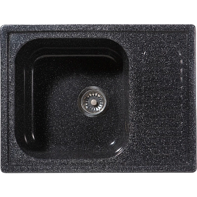 Мойка каменная, прямоугольная одночашевая, S-11, 640*490мм, асфальт, врезная, Sim Gran - фото 1