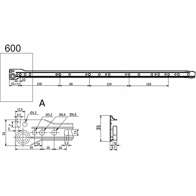 Направляющая роликовая L-600 0,9мм AKS белая - фото 2