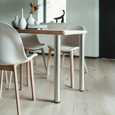 Опора меб. круглая d50 h710, хром, винт М10, AKS - фото 3